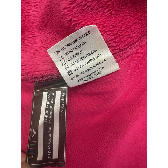 K-Way Kids Pink Drawstring Hoodie Winter Jacket Ocelot Softshell Size 13/14 - Picture 8 of 9